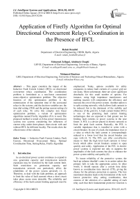 Application of Firefly Algorithm for Optimal Directional Overcurrent Relays Coordination in the Presence of IFCL