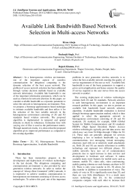 Available Link Bandwidth Based Network Selection in Multi-access Networks