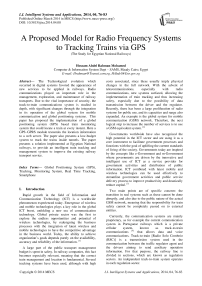A Proposed Model for Radio Frequency Systems to Tracking Trains via GPS(The Study for Egyptian National Railways)