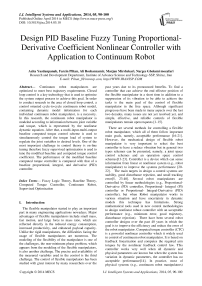 Design PID Baseline Fuzzy Tuning Proportional- Derivative Coefficient Nonlinear Controller with Application to Continuum Robot