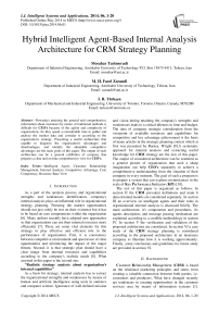 Hybrid Intelligent Agent-Based Internal Analysis Architecture for CRM Strategy Planning