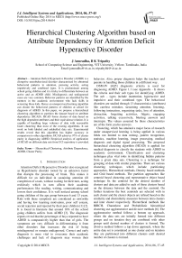 Hierarchical Clustering Algorithm based on Attribute Dependency for Attention Deficit Hyperactive Disorder