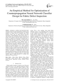 An Empirical Method for Optimization of Counterpropagation Neural Network Classifier Design for Fabric Defect Inspection