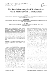 The Simulation Analysis of Nonlinear for a Power Amplifier with Memory Effects