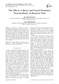 The Effects of Beta-I and Fractal Dimension Neurofeedback on Reaction Time