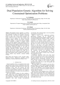 Dual Population Genetic Algorithm for Solving Constrained Optimization Problems