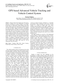 GPS based Advanced Vehicle Tracking and Vehicle Control System