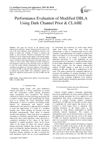 Performance Evaluation of Modified DBLA Using Dark Channel Prior & CLAHE