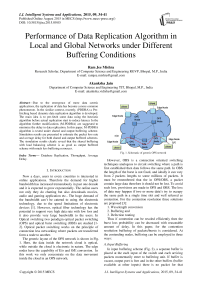 Performance of Data Replication Algorithm in Local and Global Networks under Different Buffering Conditions