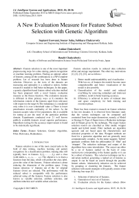 A New Evaluation Measure for Feature Subset Selection with Genetic Algorithm