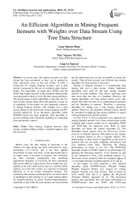 An Efficient Algorithm in Mining Frequent Itemsets with Weights over Data Stream Using Tree Data Structure