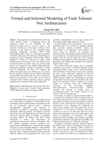Formal and Informal Modeling of Fault Tolerant Noc Architectures