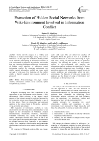 Extraction of Hidden Social Networks from Wiki-Environment Involved in Information Conflict