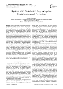 System with Distributed Lag: Adaptive Identification and Prediction
