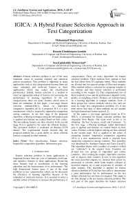 IGICA: A Hybrid Feature Selection Approach in Text Categorization