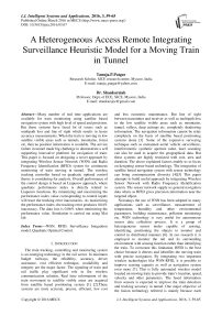 A Heterogeneous Access Remote Integrating Surveillance Heuristic Model for a Moving Train in Tunnel