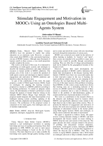 Stimulate Engagement and Motivation in MOOCs Using an Ontologies Based Multi-Agents System