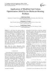 Application of Modified Ant Colony Optimization (MACO) for Multicast Routing Problem