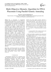 Multi-Objective Memetic Algorithm for FPGA Placement Using Parallel Genetic Annealing