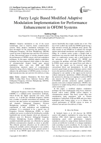 Fuzzy Logic Based Modified Adaptive Modulation Implementation for Performance Enhancement in OFDM Systems