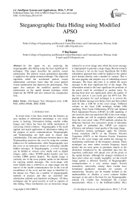 Steganographic Data Hiding using Modified APSO