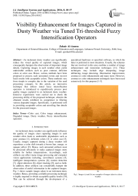 Visibility Enhancement for Images Captured in Dusty Weather via Tuned Tri-threshold Fuzzy Intensification Operators