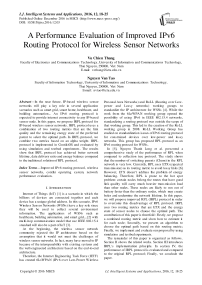 A Performance Evaluation of Improved IPv6 Routing Protocol for Wireless Sensor Networks