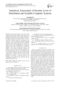 Analytical Assessment of Security Level of Distributed and Scalable Computer Systems