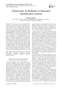 Frameworks in Problems of Structural Identification Systems