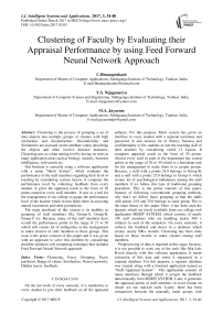 Clustering of Faculty by Evaluating their Appraisal Performance by using Feed Forward Neural Network Approach