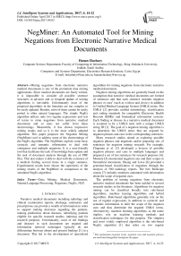 NegMiner: An Automated Tool for Mining Negations from Electronic Narrative Medical Documents