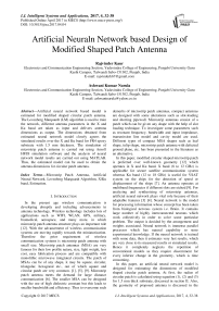 Artificial Neural Network based Design of Modified Shaped Patch Antenna