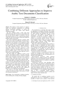 Combining Different Approaches to Improve Arabic Text Documents Classification