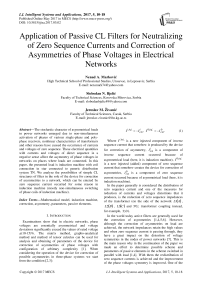 Application of Passive CL Filters for Neutralizing of Zero Sequence Currents and Correction of Asymmetries of Phase Voltages in Electrical Networks