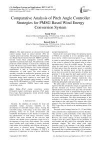 Comparative Analysis of Pitch Angle Controller Strategies for PMSG Based Wind Energy Conversion System