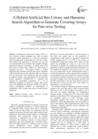 A Hybrid Artificial Bee Colony and Harmony Search Algorithm to Generate Covering Arrays for Pair-wise Testing