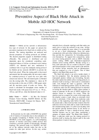 Preventive Aspect of Black Hole Attack in Mobile AD HOC Network