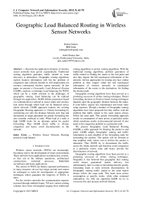 Geographic Load Balanced Routing in Wireless Sensor Networks