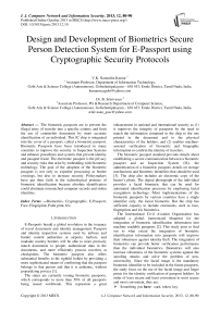 Design and Development of Biometrics Secure Person Detection System for E-Passport using Cryptographic Security Protocols