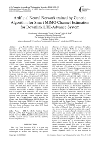 Artificial Neural Network trained by Genetic Algorithm for Smart MIMO Channel Estimation for Downlink LTE-Advance System