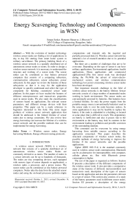 Energy Scavenging Technology and Components in WSN