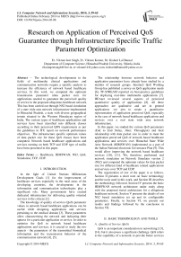 Research on Application of Perceived QoS Guarantee through Infrastructure Specific Traffic Parameter Optimization
