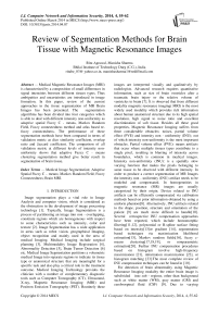 Review of Segmentation Methods for Brain Tissue with Magnetic Resonance Images