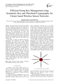 Efficient Group Key Management using Symmetric Key and Threshold Cryptography for Cluster based Wireless Sensor Networks