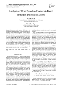 Analysis of Host-Based and Network-Based Intrusion Detection System