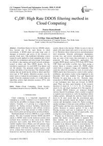 C2DF: High Rate DDOS filtering method in Cloud Computing