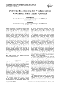 Distributed Monitoring for Wireless Sensor Networks: a Multi-Agent Approach