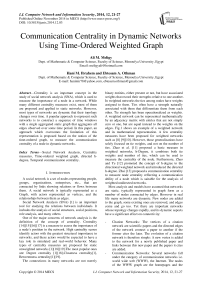 Communication Centrality in Dynamic Networks Using Time-Ordered Weighted Graph