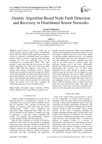 Genetic Algorithm Based Node Fault Detection and Recovery in Distributed Sensor Networks