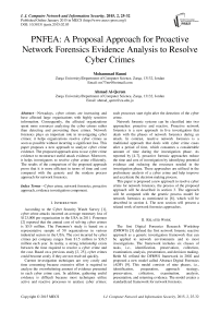 PNFEA: A Proposal Approach for Proactive Network Forensics Evidence Analysis to Resolve Cyber Crimes